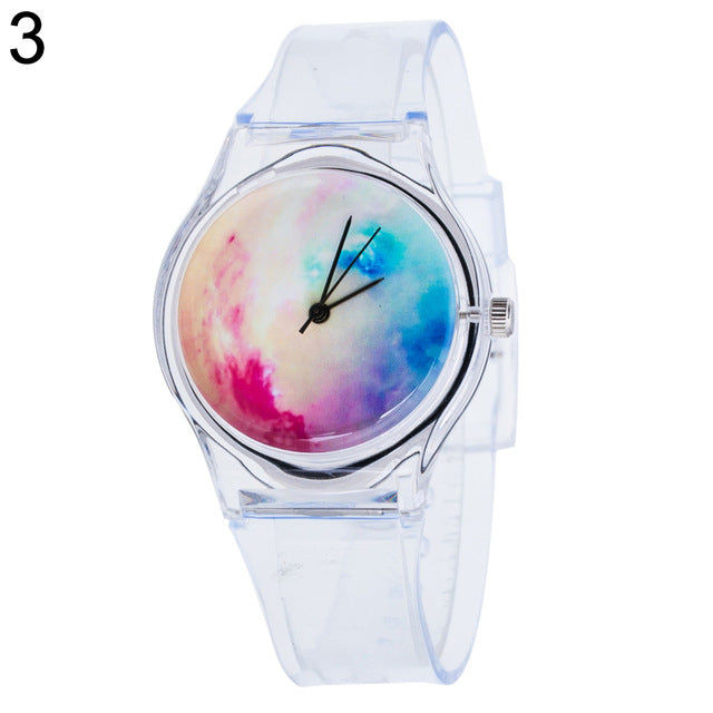 Clock Kids Women Colorful Silicon Dial Jelly Quartz Analog Wrist Watch