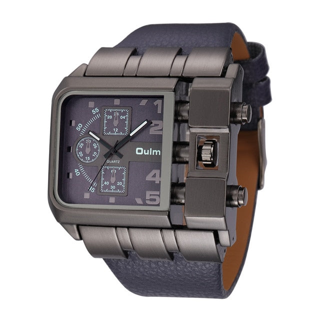 Men's Square Dial Wide Strap Luxury Quartz Watch