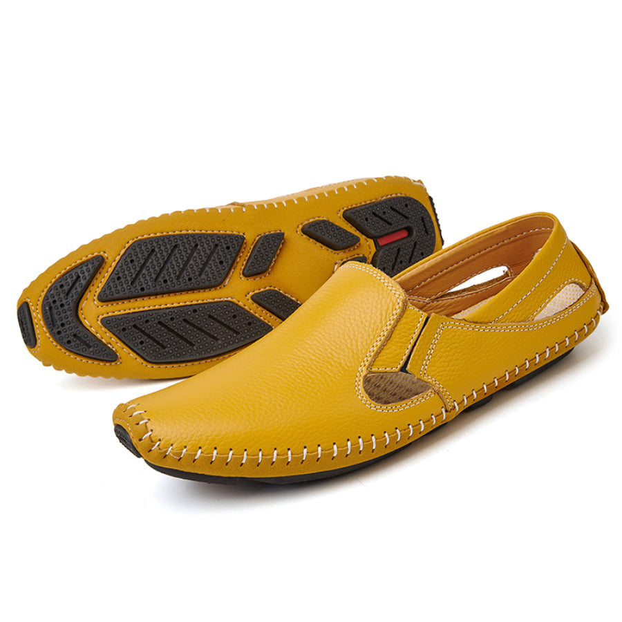 Men's Leather Slip-On Casual Driving Shoes