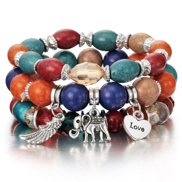 Women's Bohemia Fashion Love Bracelets & Bangles Set