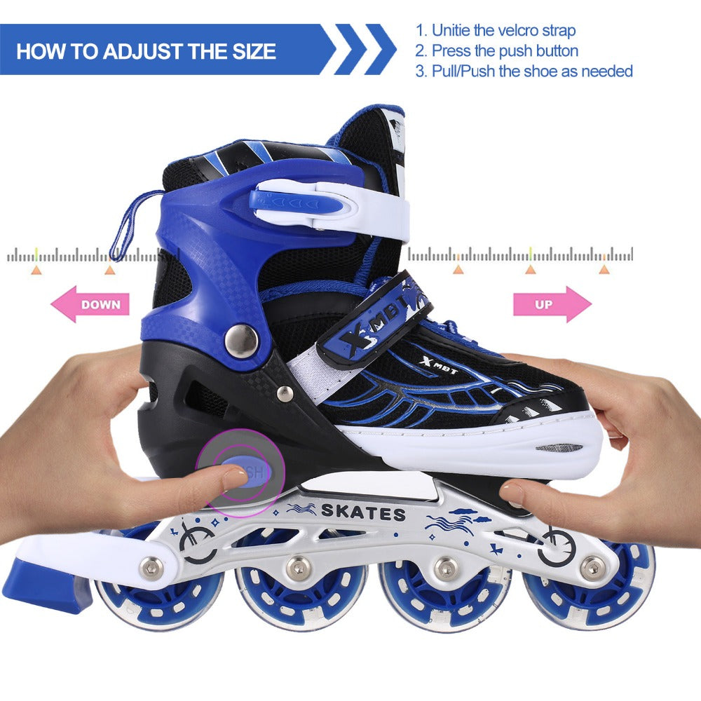 Kids Adjustable Flash In-line Roller Skates