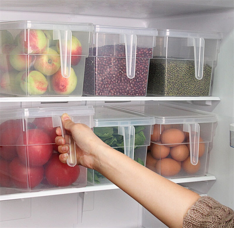 Transparent Kitchen Refrigerator Storage Boxes