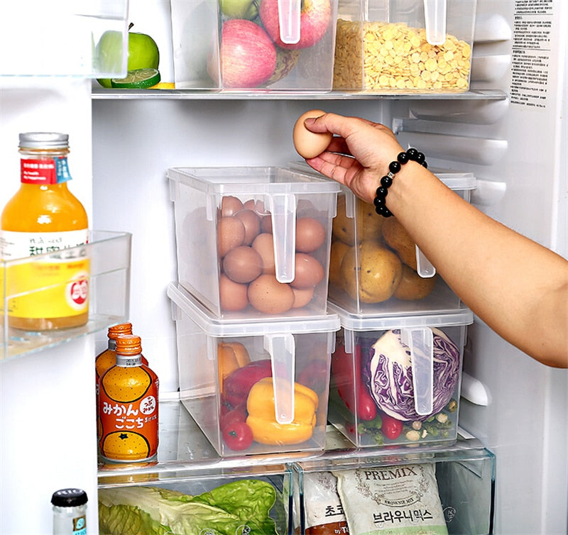 Transparent Kitchen Refrigerator Storage Boxes
