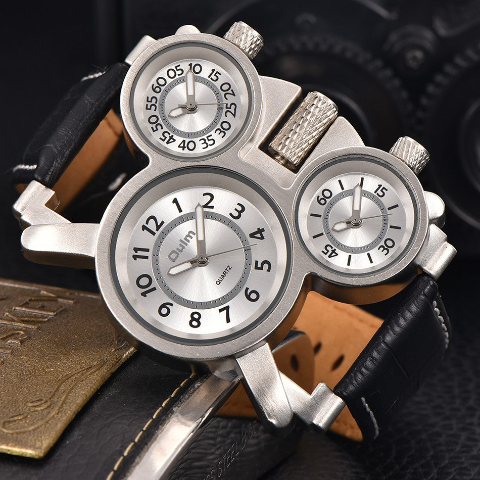 Men's Luxury Military Leather Strap Quartz Watch