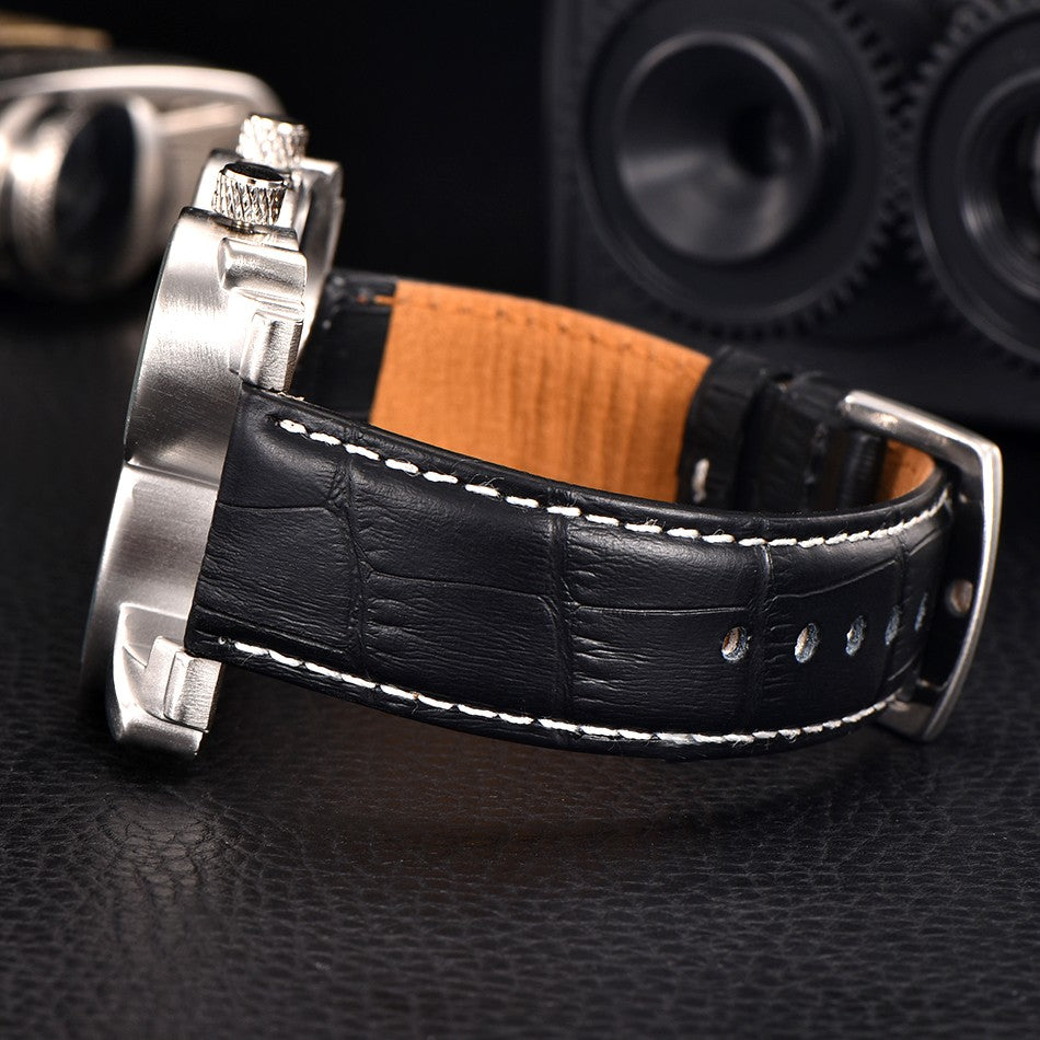 Men's Luxury Military Leather Strap Quartz Watch