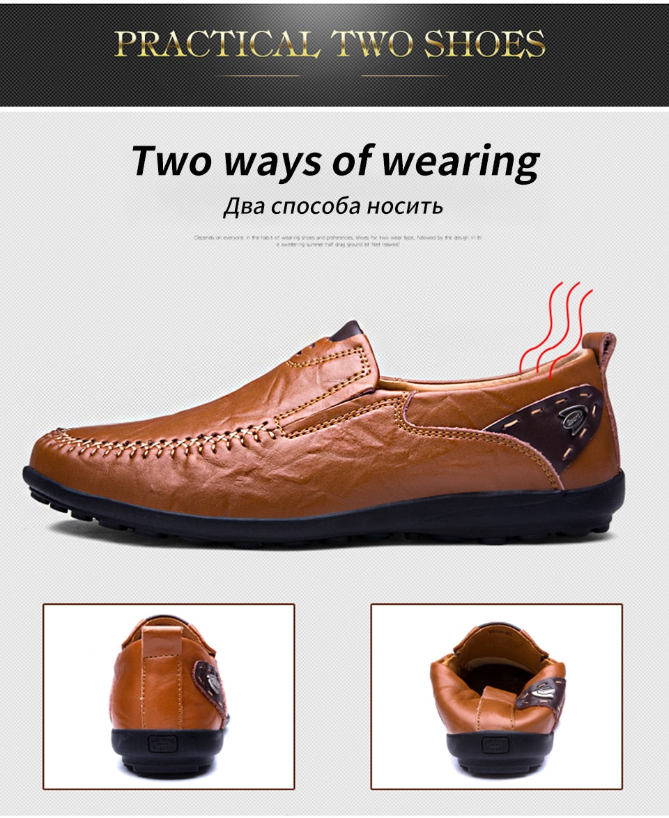 Men's Slip-On Fur Lined Leather Loafers