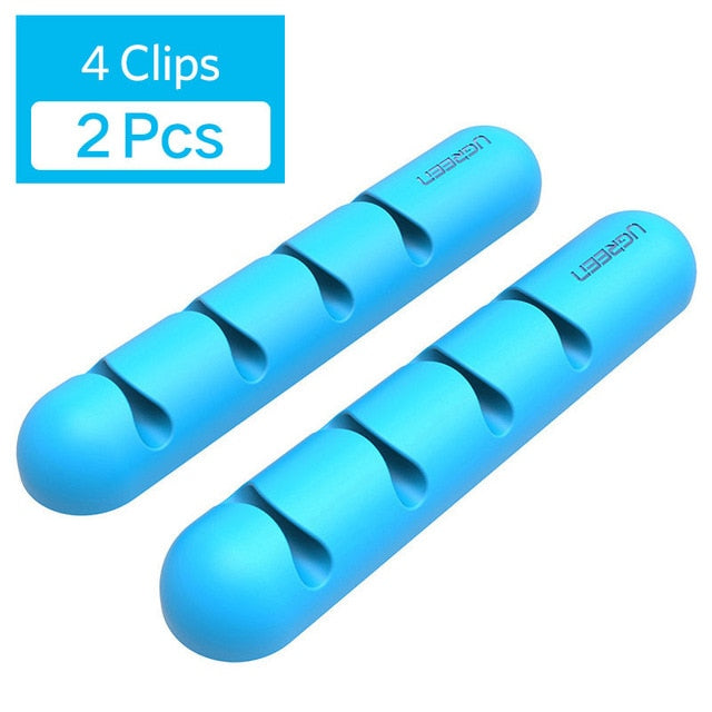 2 Pack: Office Desk Flexible Silicone Computer Cable Organizer
