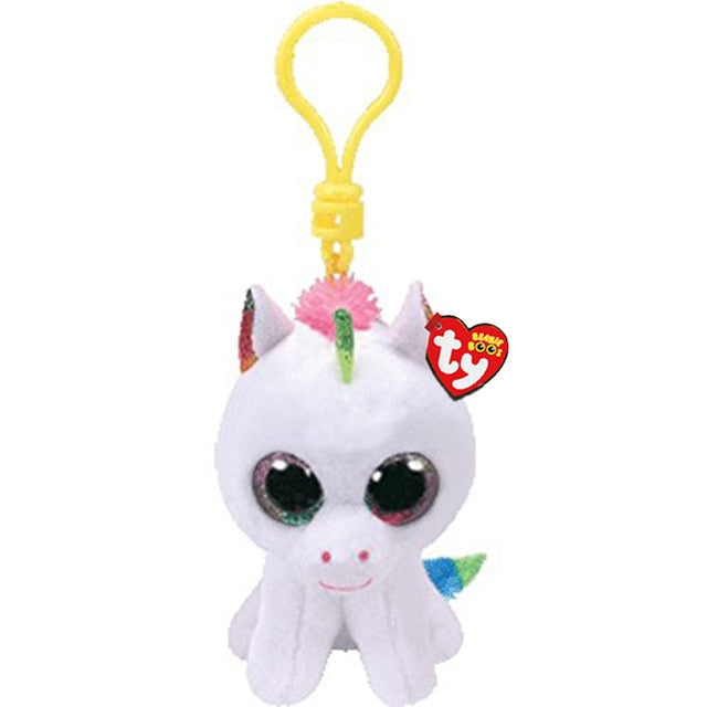 Ty Beanie Boos Big Eyes Plush Dog Keychain Doll Unicorn Penguin Leopard Owl Monkey Clip Toys With Tag 4