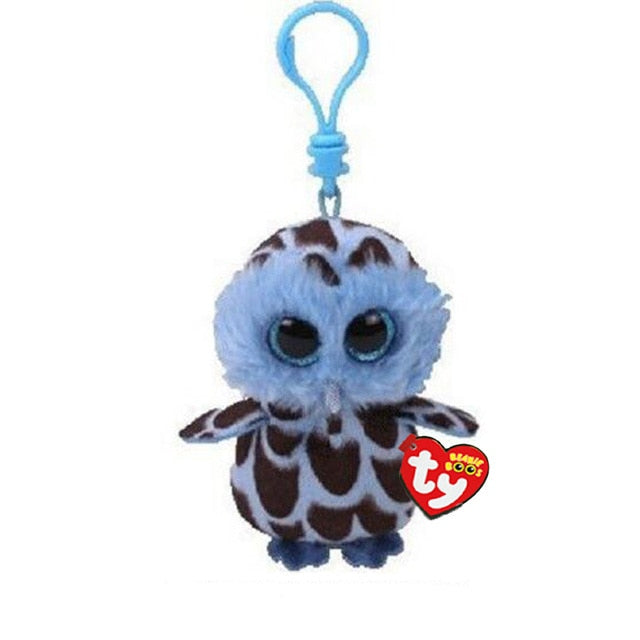 Ty Beanie Boos Big Eyes Plush Dog Keychain Doll Unicorn Penguin Leopard Owl Monkey Clip Toys With Tag 4