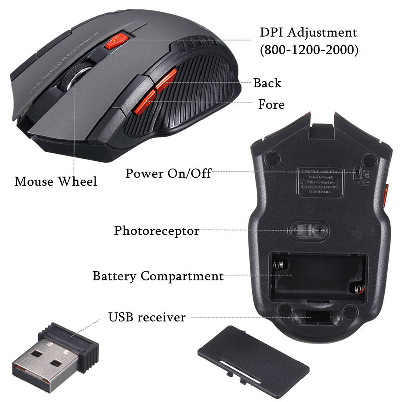 Gamer Wireless Mice with USB Receiver