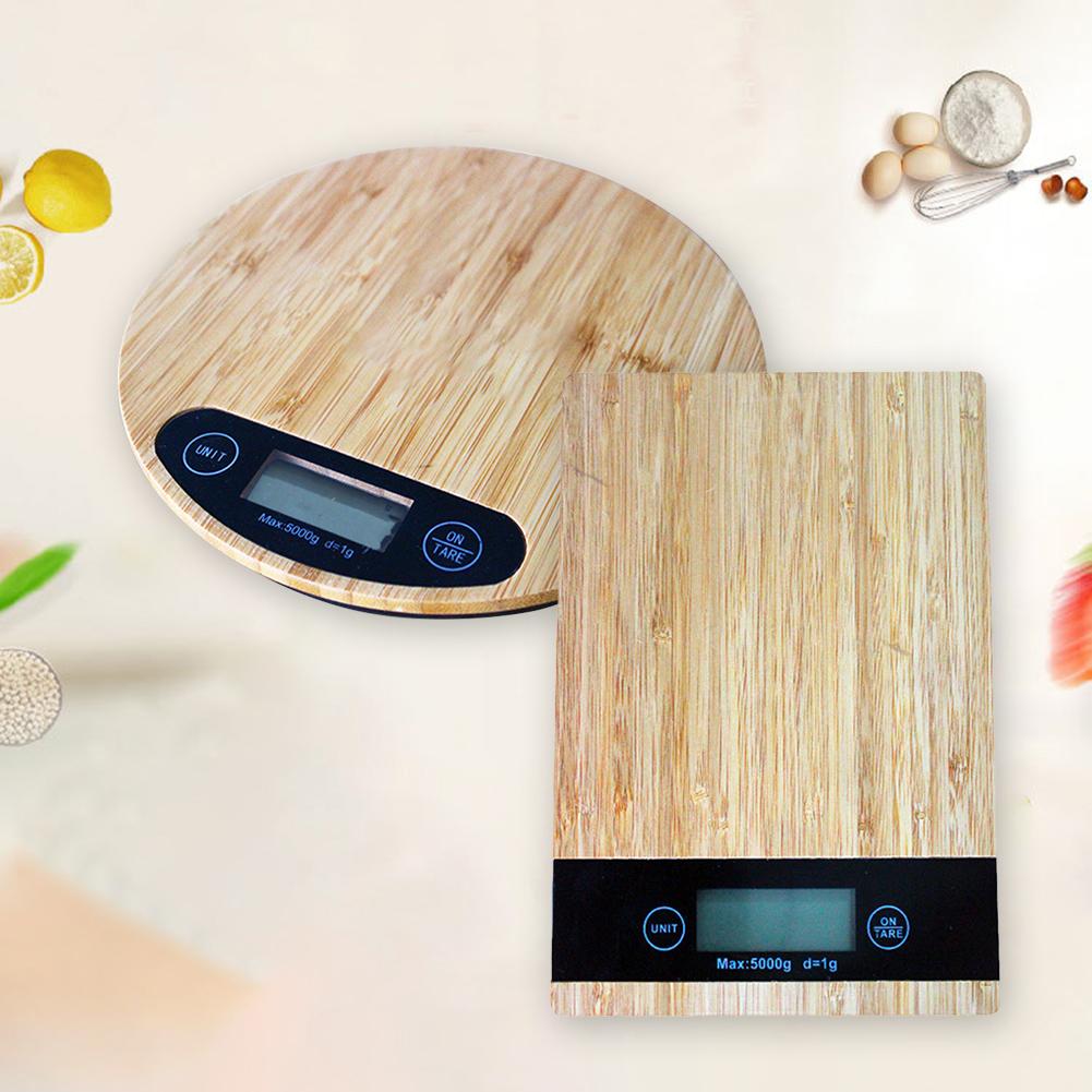 Bamboo Wood Grain Precision Electronic Scale