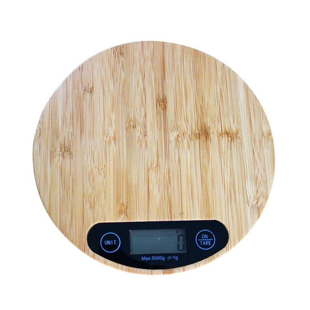 Bamboo Wood Grain Precision Electronic Scale