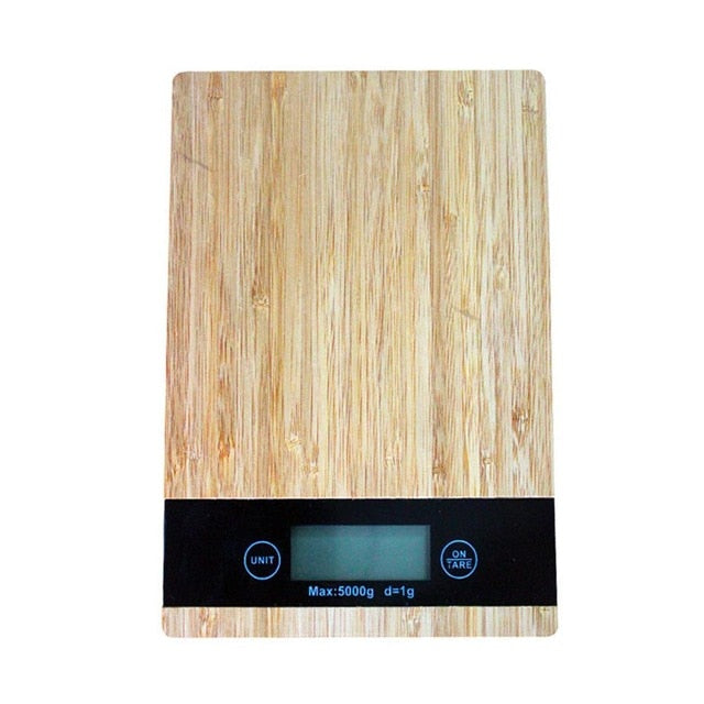 Bamboo Wood Grain Precision Electronic Scale