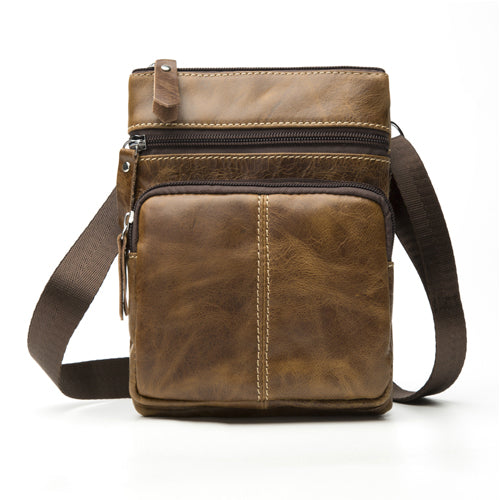 Men's Leather Messenger Crossbody Shoulder Bag