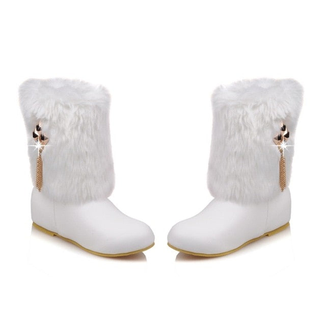 Women's Mid-Calf Fur Fashion Snow Boots