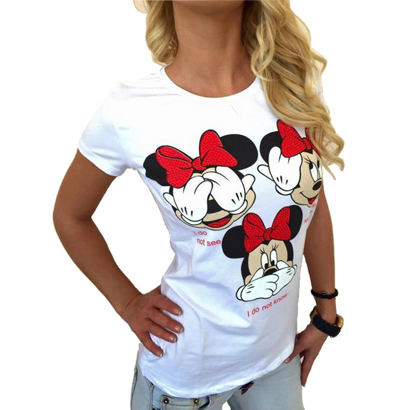 Women's Fashion T-Shirt with Mouse Graphics