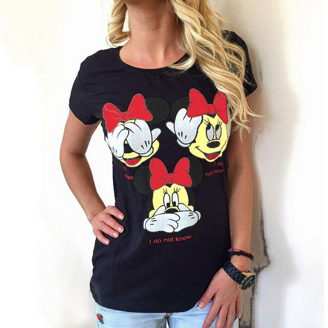 Women's Fashion T-Shirt with Mouse Graphics