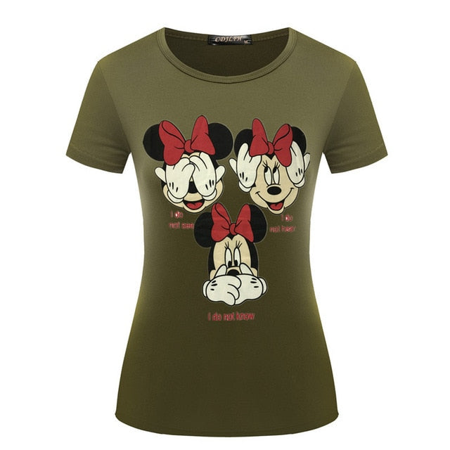 Women's Fashion T-Shirt with Mouse Graphics