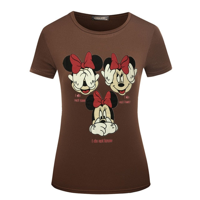 Women's Fashion T-Shirt with Mouse Graphics