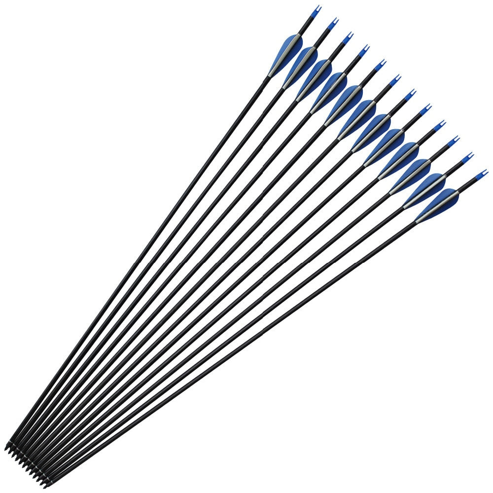 32 Inch 7.6mm Spine 400 Carbon Archery Arrows with Arrow Heads