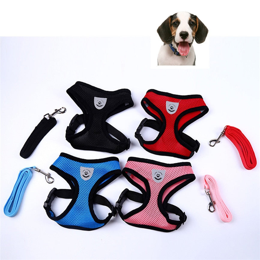 Adjustable Dog Mesh Chest Strap Harness Leash