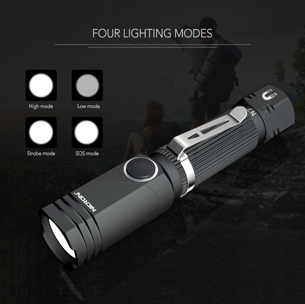 Heavy Duty 90 Degree Adjustable Waterproof LED Flashlight with Magnetic Bottom
