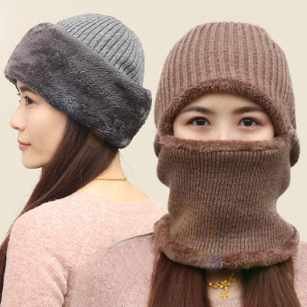 Unisex Multi-Functional Knitted Fleece Lined Thick Beanie Mask