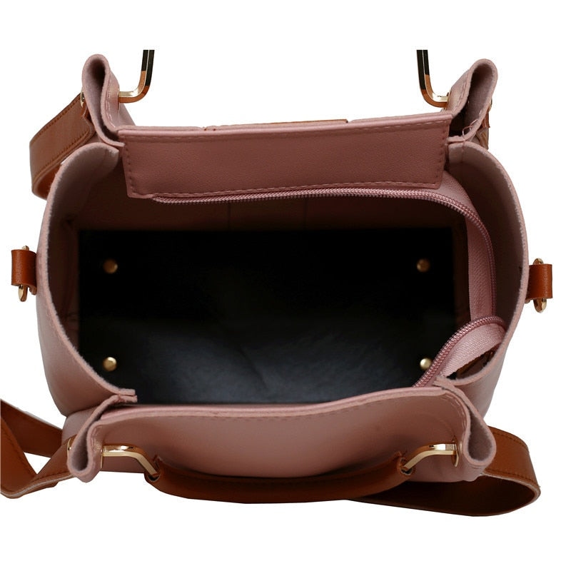 4 Piece: Women's Leather Composite Handbag & Purse Set