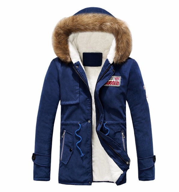 Men's Fur Hooded Thick Winter Jacket