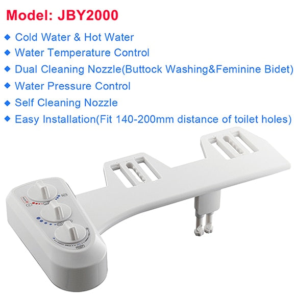 Home Bidet, Self-Cleaning and Retractable Nozzle, Fresh Water Spray Non-Electric Mechanical Bidet Toilet Seat Attachment