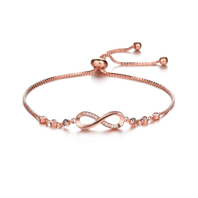Women's Crystal Embedded Infinity Bracelet