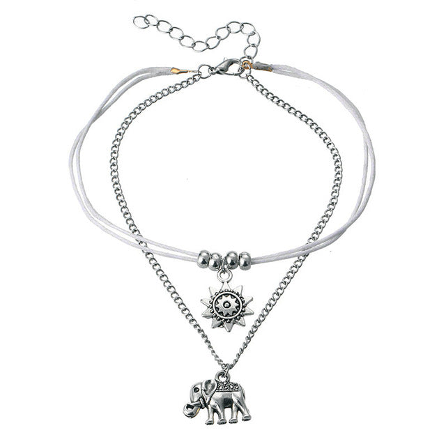 Vintage Multilayer Pendant Anklet Charms