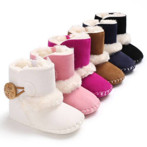 Girl's Non-Slip Soft Sole Mocassin Snow Boots