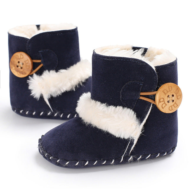 Girl's Non-Slip Soft Sole Mocassin Snow Boots