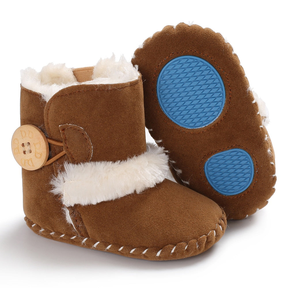 Girl's Non-Slip Soft Sole Mocassin Snow Boots