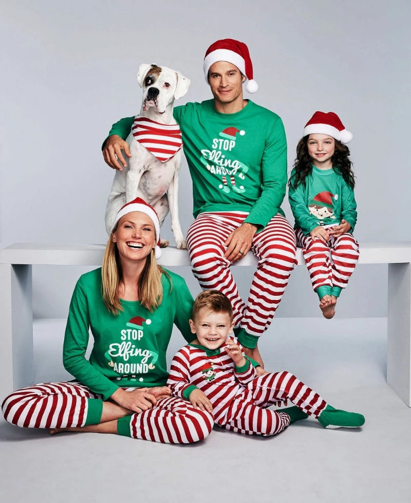 Family Christmas Matching Sleepwear Stripe Pajama Sets