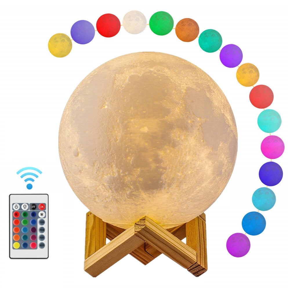 3D Moon Light Glowing Lamp with Remote Control