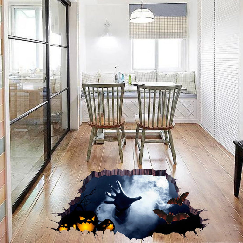 Halloween 3D View Scary One Hand Removable Wall Sticker Floor Mural Decoration