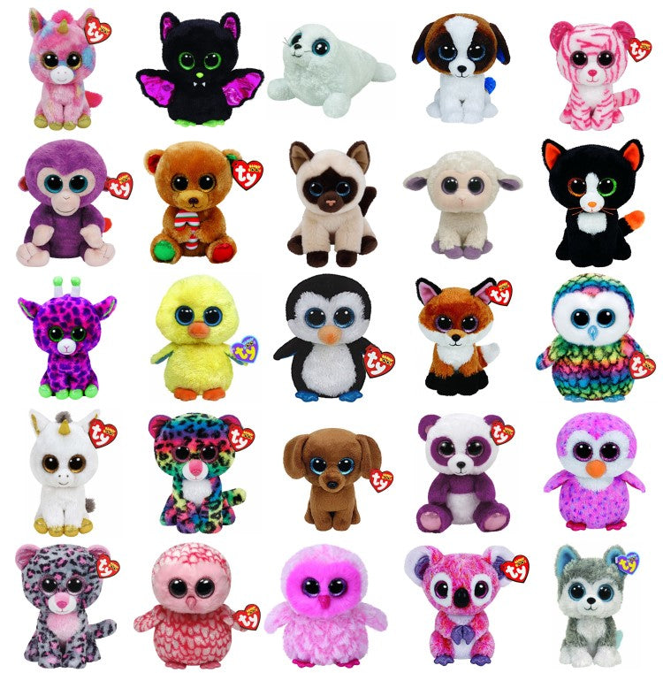 Ty Beanie Boos Big Eyes Owl Unicorn Cat Elephant Penguin Leopard Foxy Dog Rabbit Giraffe Panda Monkey Stuffed Animals Plush Toys