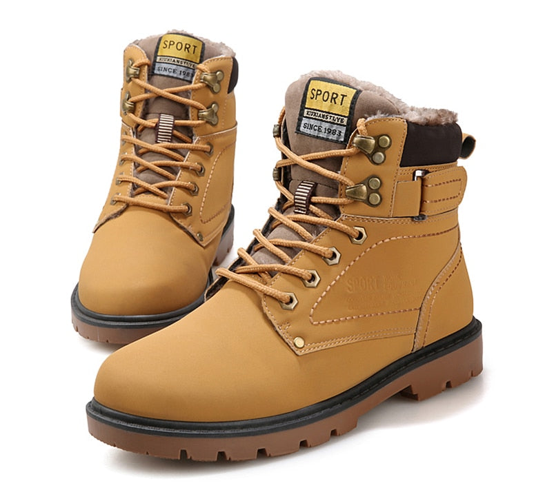 Men's Winter Fur Lined Safety Work Boots