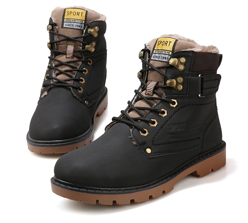 Men's Winter Fur Lined Safety Work Boots