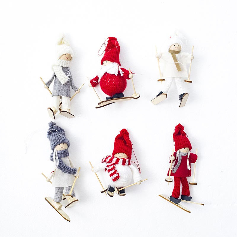 Angel Ski People Christmas Tree Ornaments