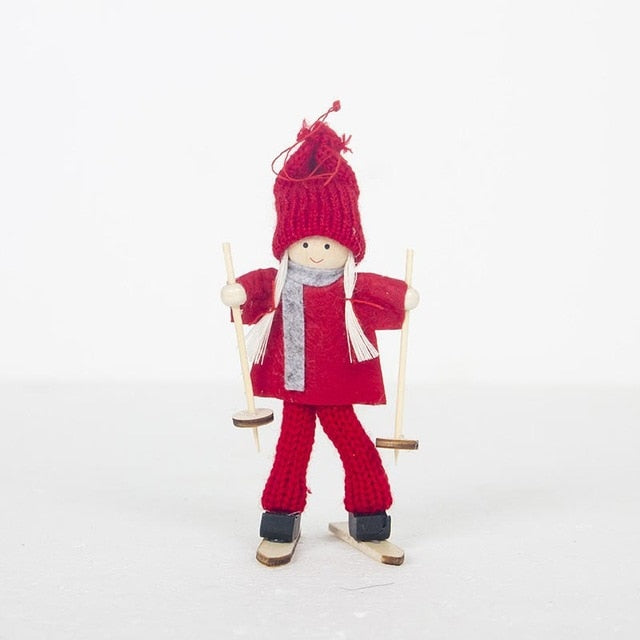 Angel Ski People Christmas Tree Ornaments