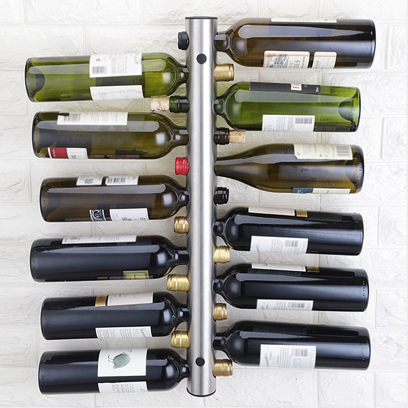 Stainless Steel Wall Mounted Vertical Wine Rack