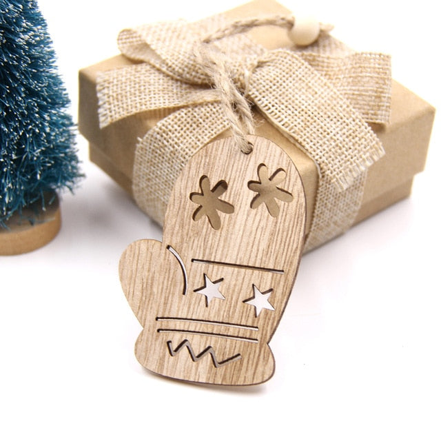 Wooden Christmas Themed Ornament Decorations