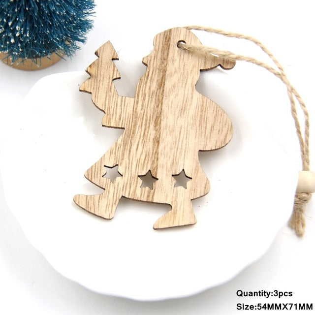 Vintage Christmas Wooden Pendants Ornaments