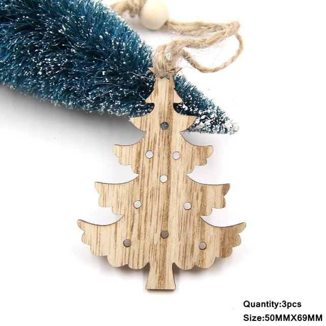 Vintage Christmas Wooden Pendants Ornaments