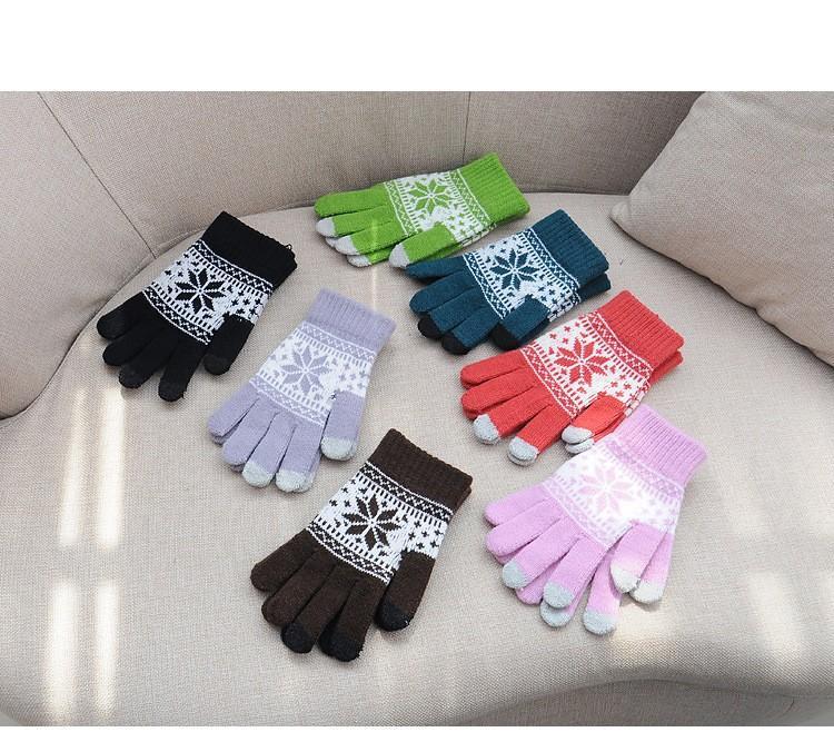 Winter wool knitted Touch Gloves Gloves