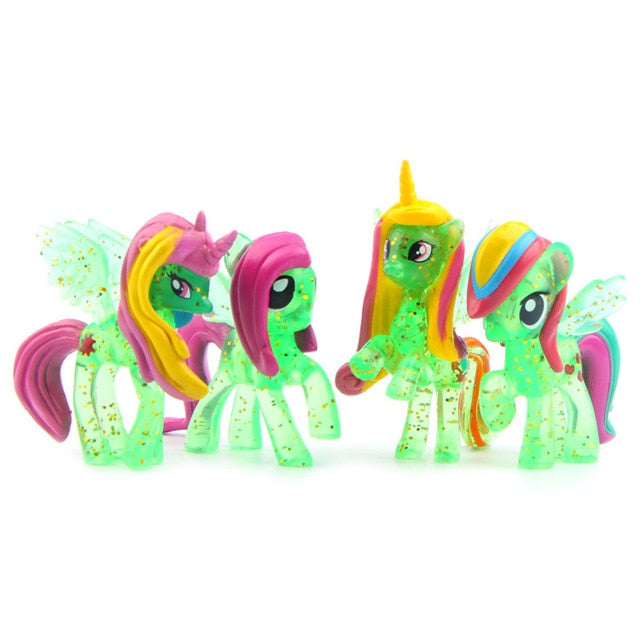 4pcs/Set Hasbro My Little Pony Toys Friendship Is Magic PVC Action Figures Set Collectible Model Dolls Christmas New Year's Gift