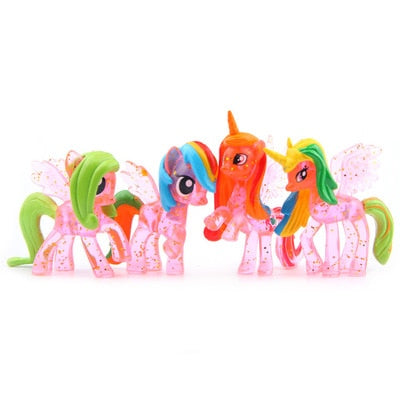4pcs/Set Hasbro My Little Pony Toys Friendship Is Magic PVC Action Figures Set Collectible Model Dolls Christmas New Year's Gift